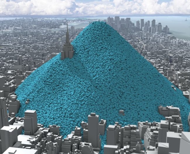 Carbon Visuals. New York City's carbon dioxide emissions as one-tonne spheres.