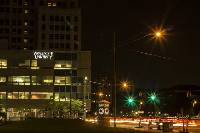 WSU at night
